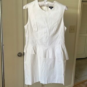 DREW - white dress w/ ruffles - very flattering!